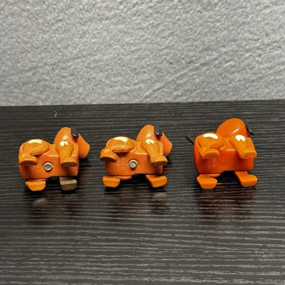 Lot Of 3 Vintage 1967 Fisher Price FAMILY FARM #915 Little People BROWN DOG